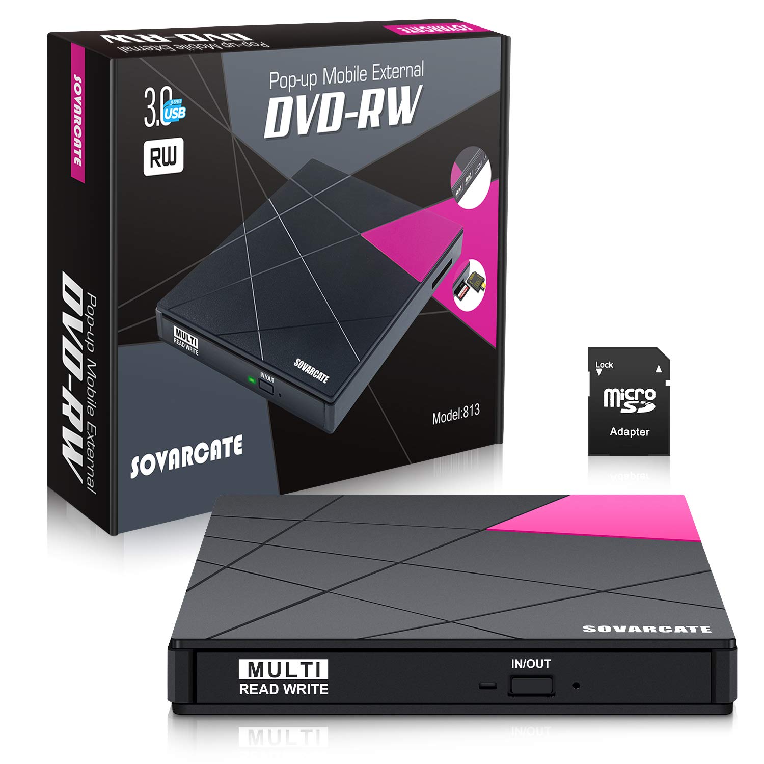 Zewnętrzny napęd i nagrywarka CD/DVD Sovarcate USB3.0 USB-C
