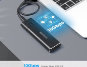 Aluminiowa obudowa M.2 NVME SSD RSHTECH USB 3.2 Gen2 10 Gb/s PCIe – zdjęcie 2