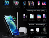 Bezprzewodowa stacja ładująca 4w1 Apple Watch Airpods iPhone – zdjęcie 2