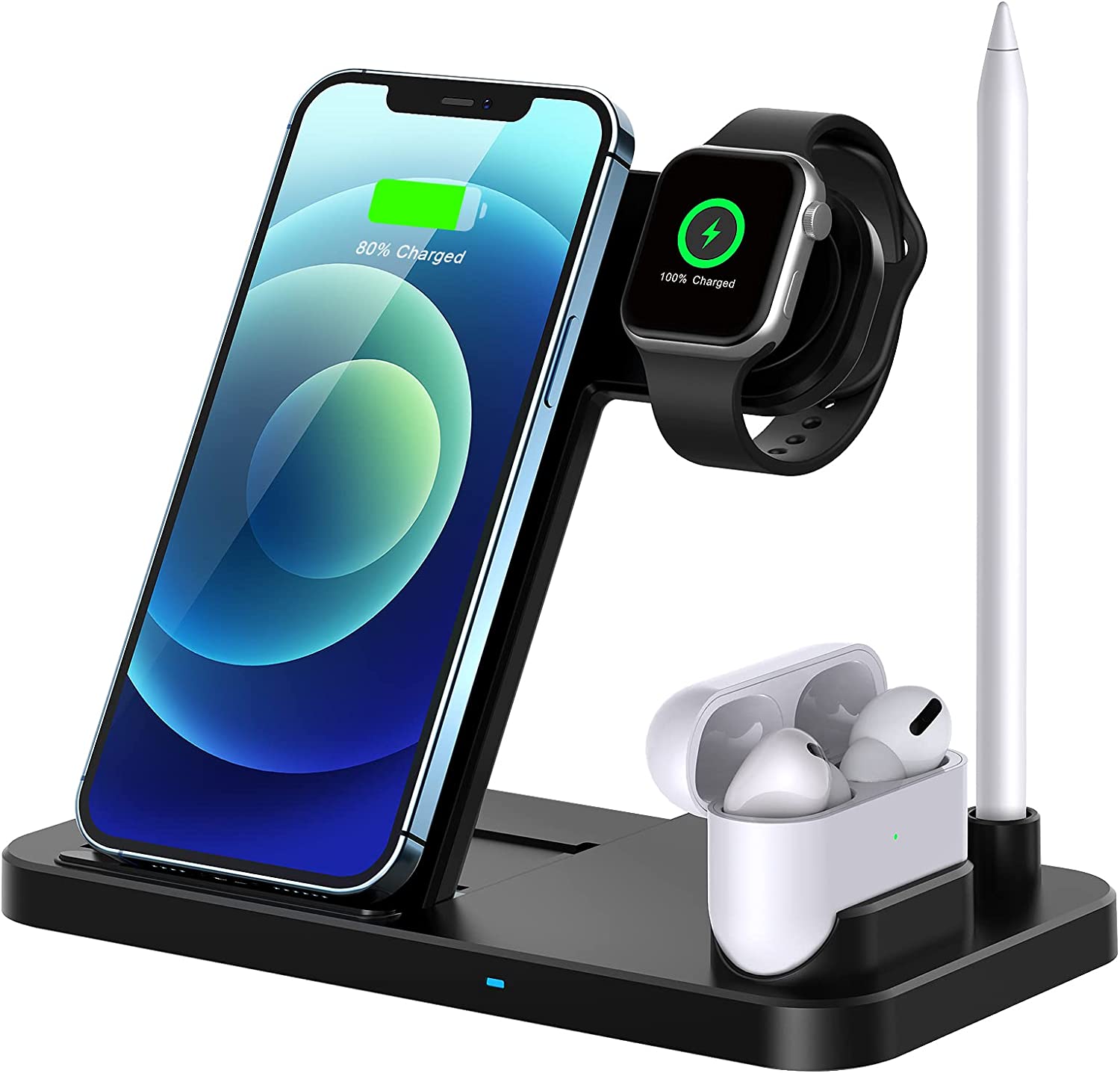 Bezprzewodowa stacja ładująca 4w1 Apple Watch Airpods iPhone