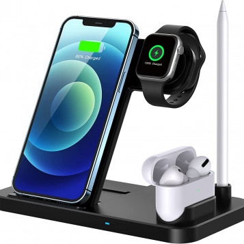 Bezprzewodowa stacja ładująca 4w1 Apple Watch Airpods iPhone
