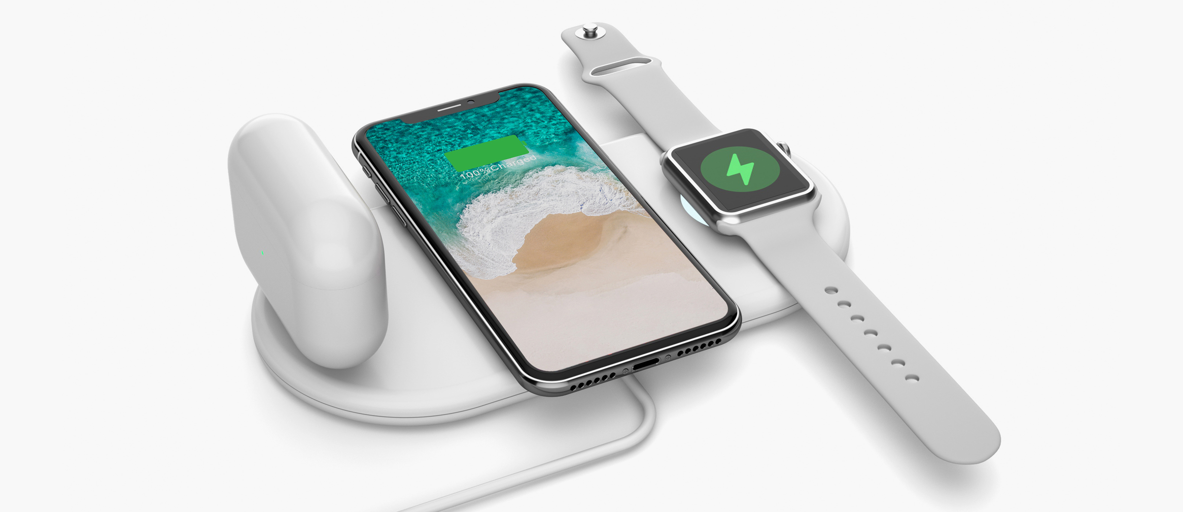 Bezprzewodowa stacja ładująca Vissles 3in1 10W Apple AirPods Watch