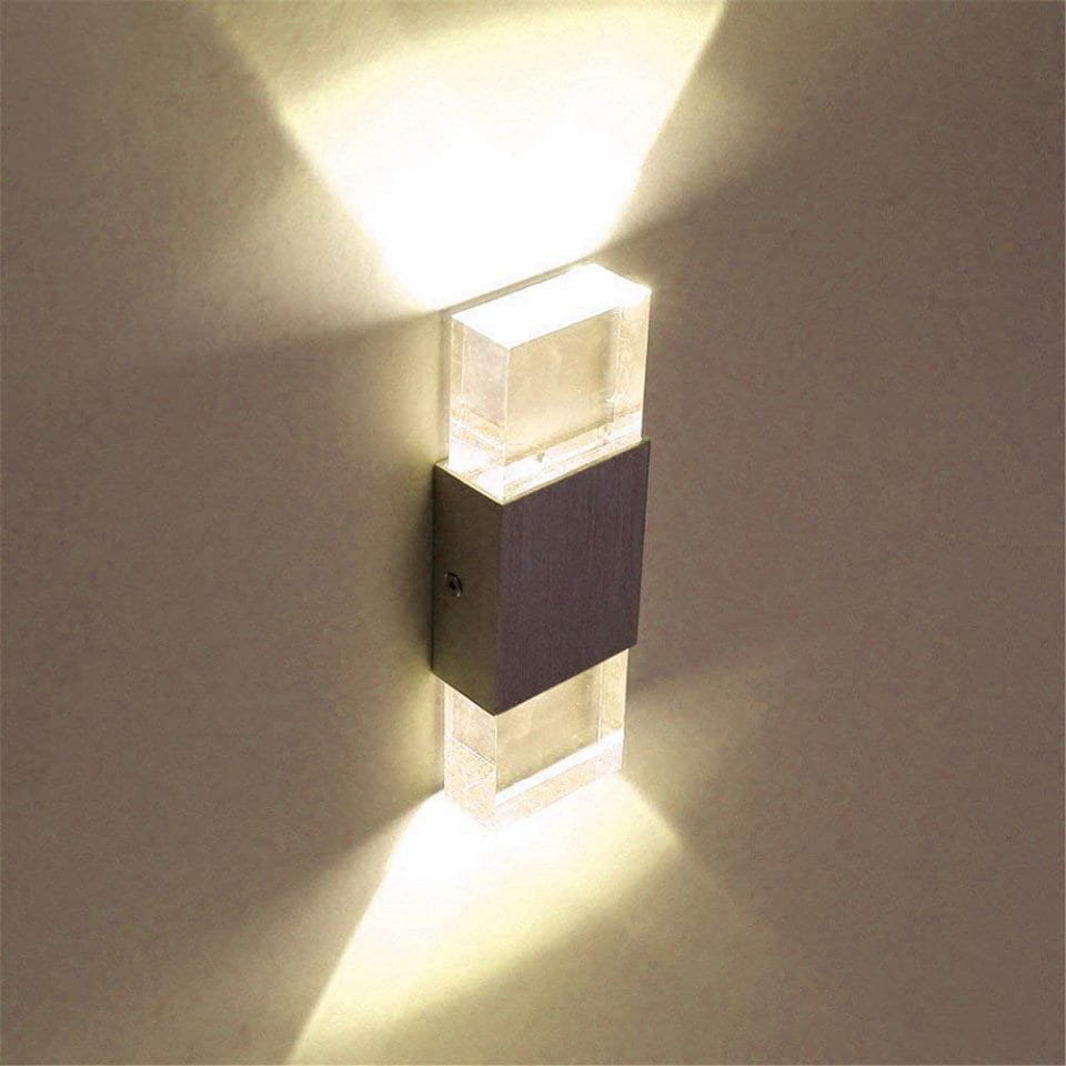 Lampka ścienna LED kryształowa lampa w aluminium
