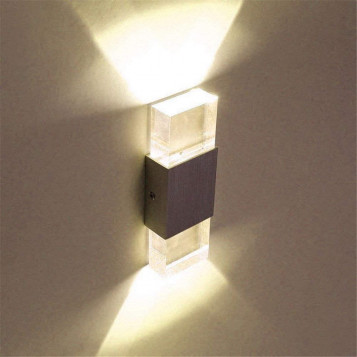 Lampka ścienna LED kryształowa lampa w aluminium