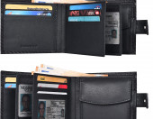 Skórzany cienki portfel na kartę kredytową RFID Eono by Amazon – zdjęcie 2
