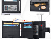 Skórzany cienki portfel na kartę kredytową RFID Eono by Amazon – zdjęcie 3