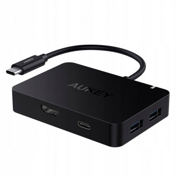 Aukey CB-C58 Hub 4K HDMI – adapter, 4x USB 3.0 (stan nowy)